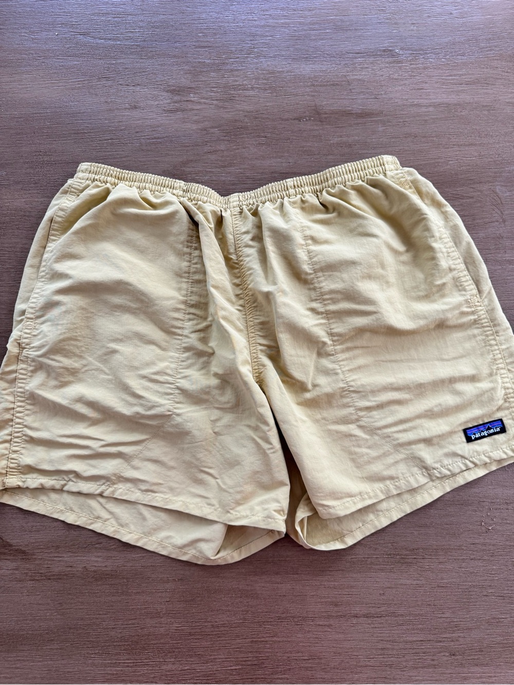 Patagonia Men’s Pale Yellow Elastic Waist Hybrid Shorts